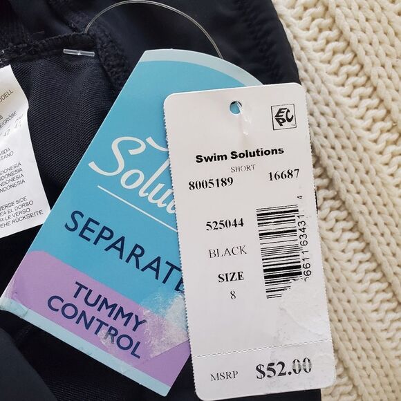 Swim Solutions Pull-On Swim Shorts sz 8 - Picture 10 of 12